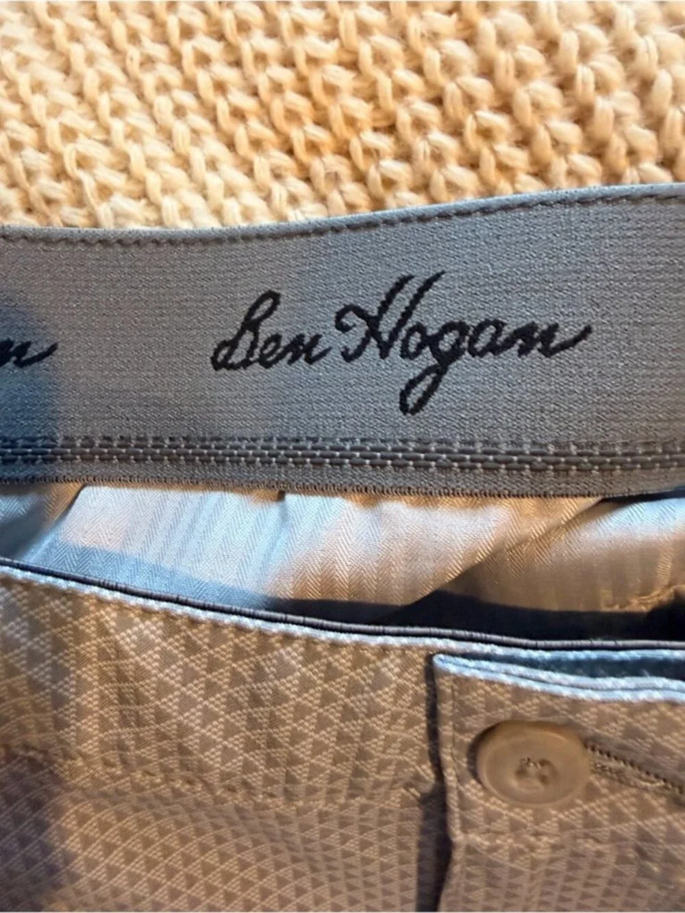 Ben Hogan Light gray  Micro-Print Flat Front Shorts